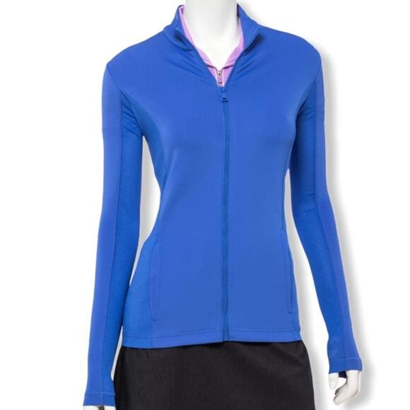 EP Golf Sail Blue Long Sleeve Blocked Mesh Jacket M - Picture 1 of 8